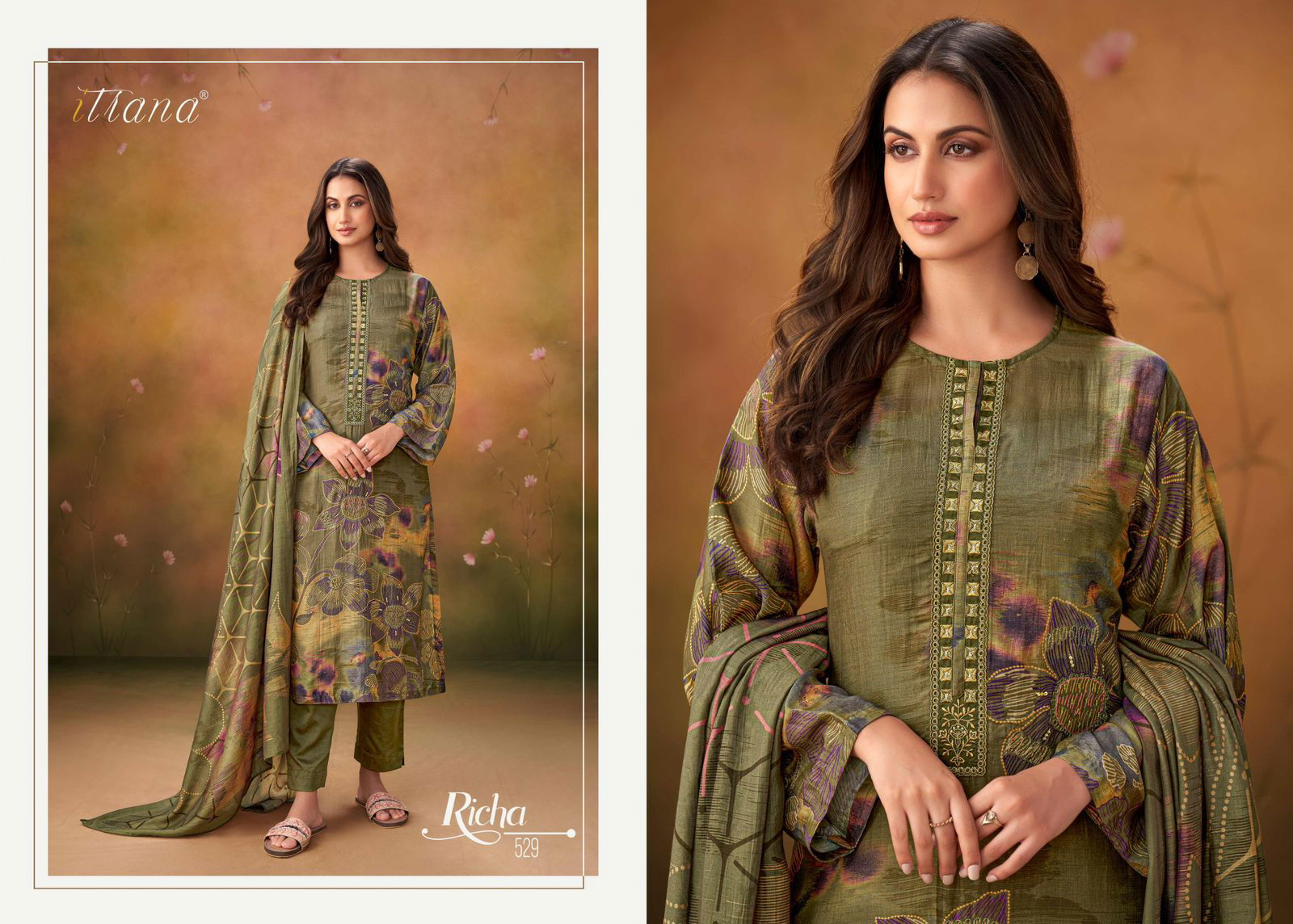 Richa By Sahiba Hand Work Muslin Digital Printed Dress Material Wholesale Price In Surat